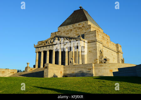 Shrine of Remembrance within the King's Domain Park in Melbourne, Victoria, Australia Stock Photo