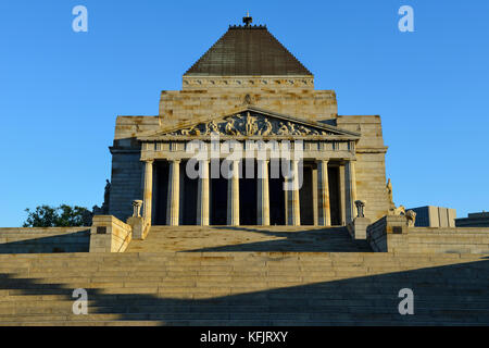 Shrine of Remembrance within the King's Domain Park in Melbourne, Victoria, Australia Stock Photo