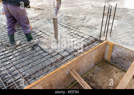 Pouring Concrete Slab Stock Photo Alamy