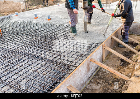 Pouring Concrete Slab Stock Photo Alamy