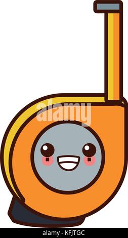 Construction Measurement Tape Cute Kawaii Cartoon Stock Vector