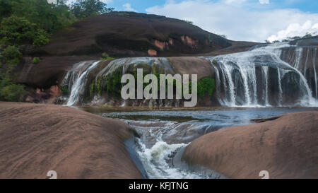 Tham Phra Waterfall . Bueng Kan Province in Thailand Stock Photo