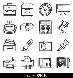 Vector simple set of office icons. Contains such icons as business, workplace. Stock Vector