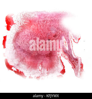 paint  splash  ink red, brown blot and white abstract art brushe Stock Photo