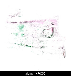 abstract Lilac, green drawing stroke ink watercolor brush water  Stock Photo