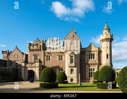 View of Abbotsford House the former home of Scottish writer Sir Walter Scott outside Melrose in Scotland, United Kingdom. Stock Photo