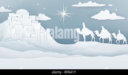 Wise Men Nativity Christmas Concept Stock Vector