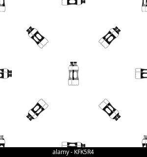 Two plastic bottles pattern seamless black Stock Vector
