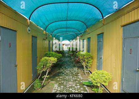 Rooms at the Timor Lodge Hotel are in converted shipping containers. Dili, Timor-Leste (East Timor) Stock Photo