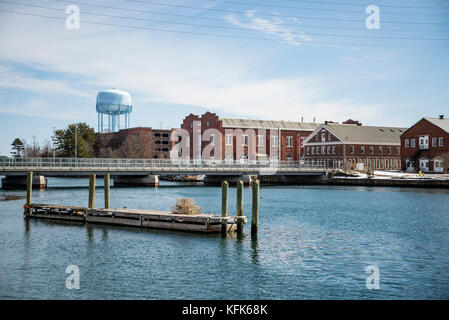 US Navy dockers in Portsmouth NH Stock Photo