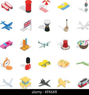 Holiday spot icons set, isometric style Stock Vector