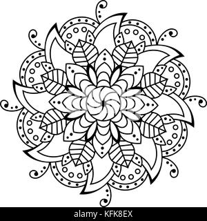 Mandala Coloring Page Flower Design Element for Adult Color Book Stock  Vector - Illustration of flower, isolated: 131401227