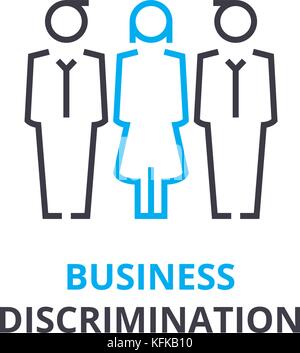 Business discrimination concept , outline icon, linear sign, thin line pictogram, logo, flat vector, illustration Stock Vector