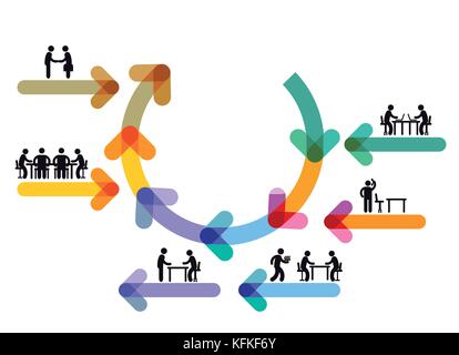 Office Work, workflow, coworkink, Teamwork Stock Vector