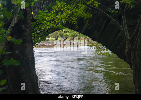 The River Cocker in flood after heavy rain in the Lake district, Cumbria, England.12 October 2017 Stock Photo