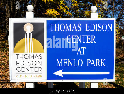 Entrance to the Thomas Edison Center, Menlo Park, New Jersey, USA Stock Photo