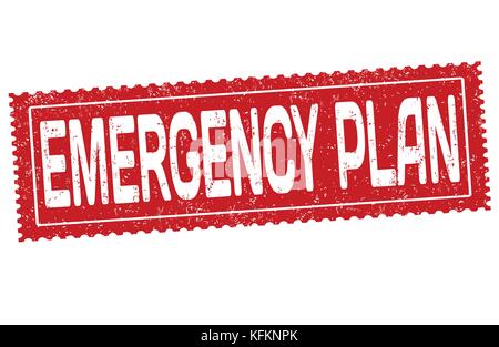 Emergency plan grunge rubber stamp on white background, vector illustration Stock Vector