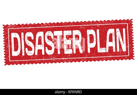 Disaster plan grunge rubber stamp on white background, vector illustration Stock Vector