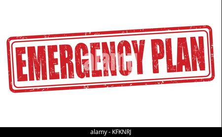 Emergency plan grunge rubber stamp on white background, vector illustration Stock Vector