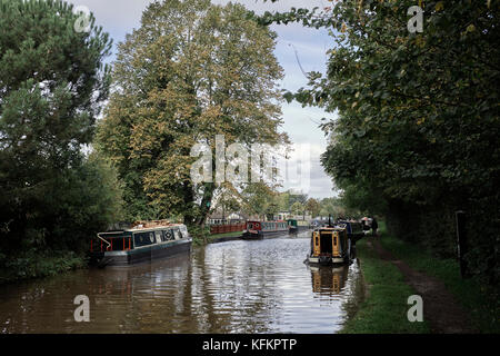 Narrowboats at Barbridge Inn near Nantwich Stock Photo