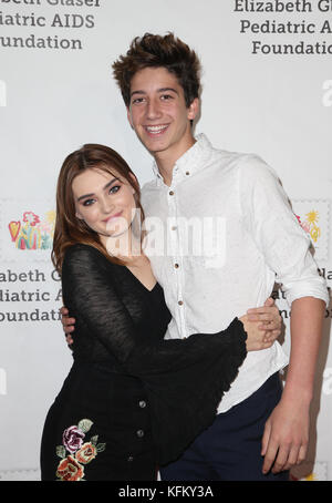 Culver City, California, USA. 29th Oct, 2017. Meg Donnelly, Milo Jacob Manheim, at The Elizabeth Glaser Pediatric AIDS Foundation's 28th Annual 'A Time For Heroes' Family Festival At Smashbox Studios in Culver City, California on October 29, 2017. Credit: Faye Sadou/MediaPunch Credit: MediaPunch Inc/Alamy Live News Stock Photo