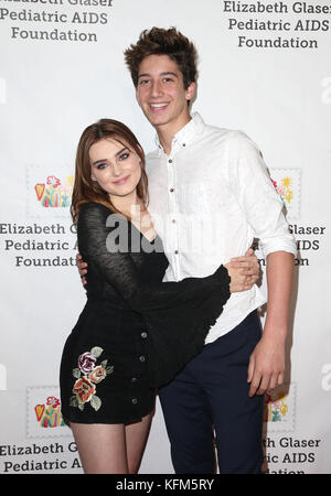 Culver City, California, USA. 29th Oct, 2017. 29 October 2017 - Culver City, California - Meg Donnelly, Milo Jacob Manheim. Elizabeth Glaser Pediatric AIDS Foundation's 28th Annual 'A Time For Heroes' Family Festival helming at Smashbox Studios. Photo Credit: F. Sadou/AdMedia Credit: F. Sadou/AdMedia/ZUMA Wire/Alamy Live News Stock Photo