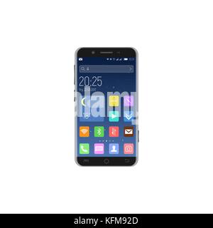 Smartphone unlocked with apps Stock Vector