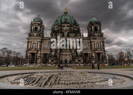 Berlin Cathedral - Berliner Dom- is the short name for the Evangelical Supreme Parish and Collegiate Church. The current building was finished in 1905 Stock Photo