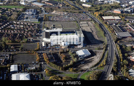 aerial view of the Elland Road area in Leeds, West Yorkshire, UK Stock Photo