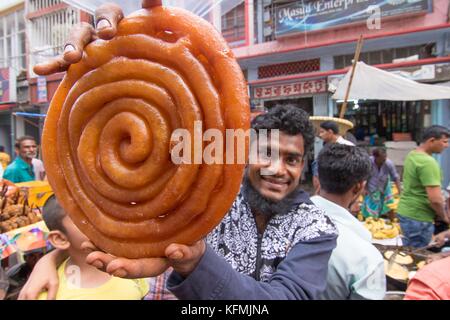 Chawkbazar has age-old tradition of being the capital's most popular iftar bazaar in Bangladesh. Stock Photo