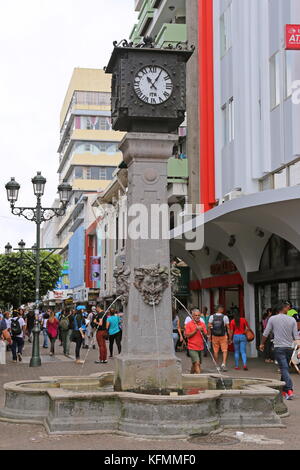 Clock Tower, Avenida Central, San José, San José province, Central Highlands, Costa Rica, Central America Stock Photo