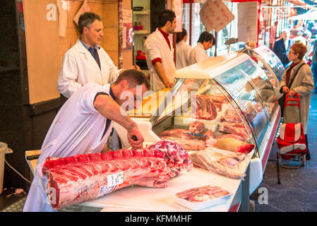 beef streetmarket in catania,sicily,italy Stock Photo