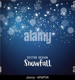 Vector falling snow effect isolated on transparent background with ...