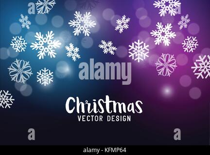 Christmas background with falling snowflakes. Vector illustration. Stock Vector