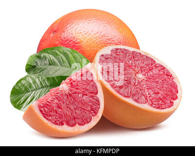 grapefruit with slices isolated on a white background. Stock Photo