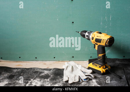 interior house alterations works Drywall Stock Photo