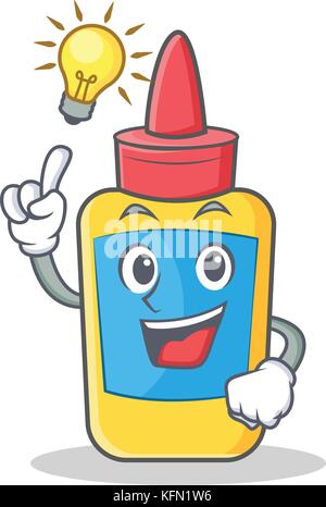 Have an idea glue bottle character cartoon Stock Vector
