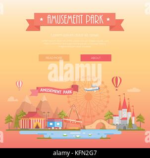 Amusement park - modern vector illustration Stock Vector Image & Art ...