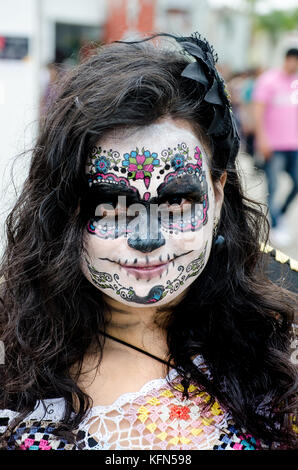 Sao Paulo, Brazil - October 29, 2017: Celebration of Dia de los Muertos (Day of the Dead) brings together the entire Mexican community at the Memorial Stock Photo