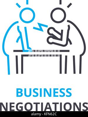 Business negotiations concept , outline icon, linear sign, thin line pictogram, logo, flat vector, illustration Stock Vector