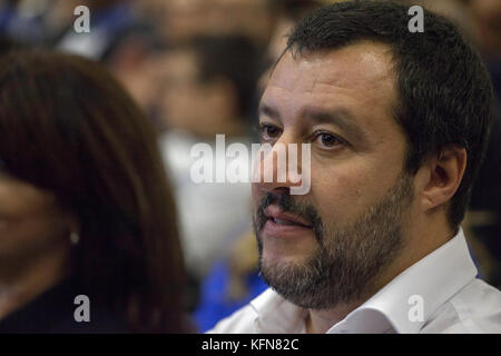 The italian politic Matteo Salvini (leader of Lega Nord) in Palermo. Stock Photo