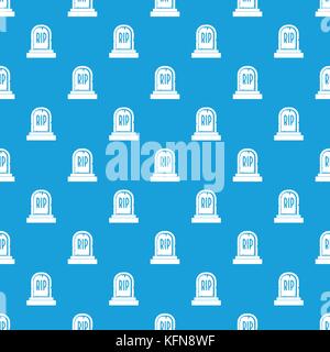 Gravestone with RIP text pattern seamless blue Stock Vector