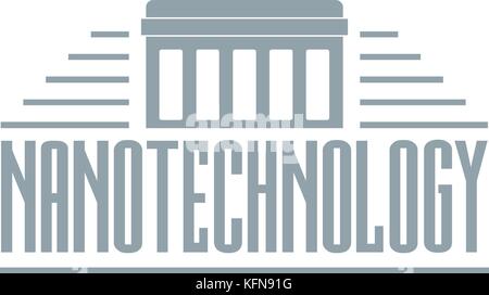 Nanotechnology logo, simple gray style Stock Vector
