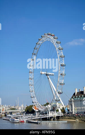London Eye, River Thames, London, UK. Stock Photo