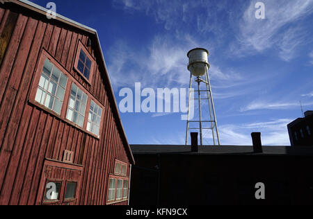Buildings of Thomas Edison's laboratory compound with water tower in West Orange.New Jersey.USA Stock Photo