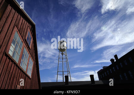 Buildings of Thomas Edison's laboratory compound with water tower in West Orange.New Jersey.USA Stock Photo