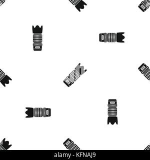 Interchangeable lens for camera pattern seamless black Stock Vector