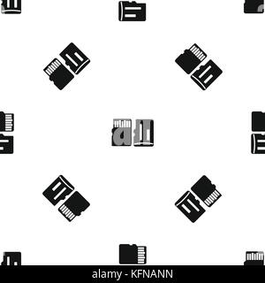 Both sides of SD memory card pattern seamless black Stock Vector