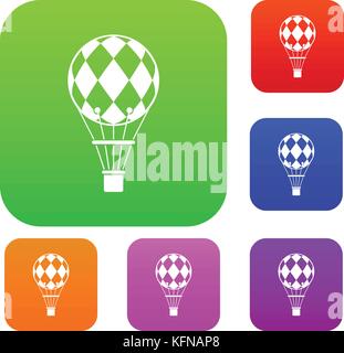 Checkered air balloon icon green Stock Vector Image & Art - Alamy