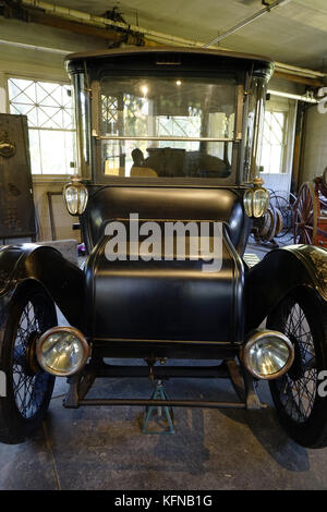 Detroit Electric Model 47 car powered by Edison batteries in the garage of Glenmont Estate aka Thomas Edison's home.West Orange.New Jersey.USA